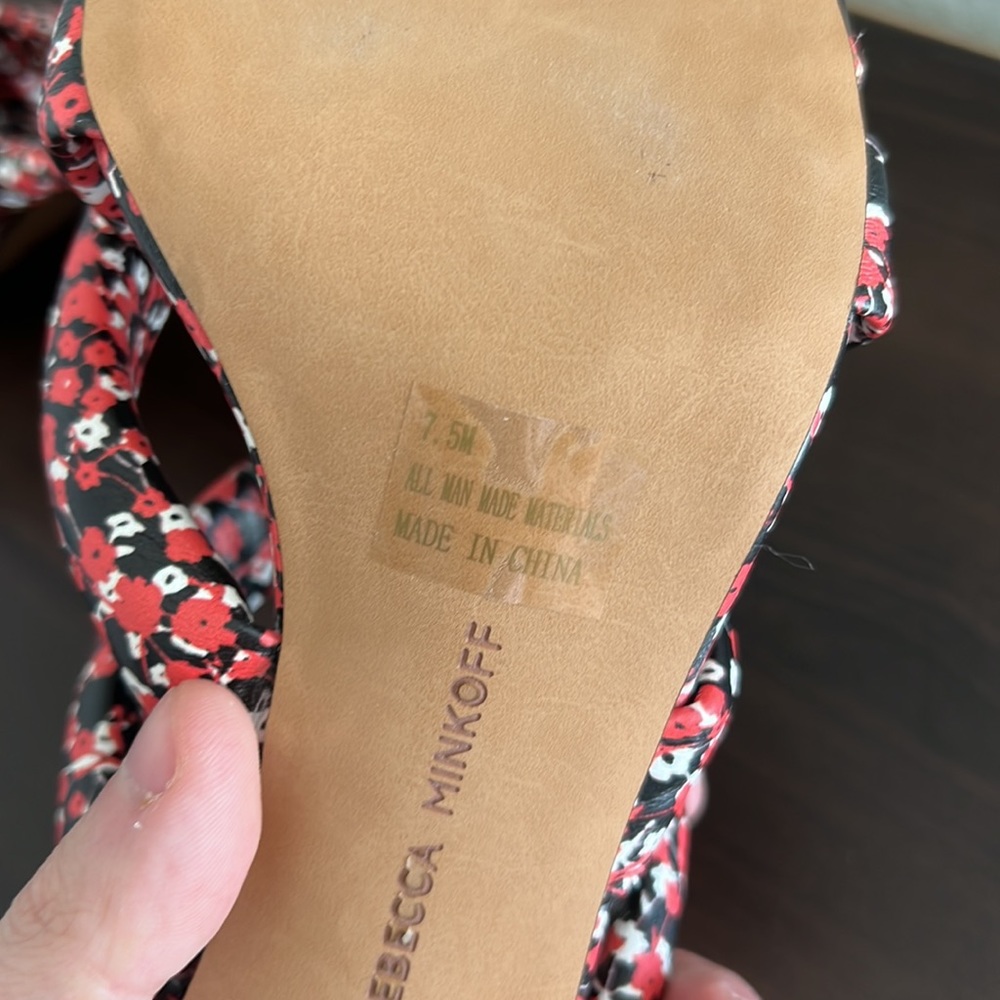 Rebecca Minkoff | Amandine Red Floral Cone Heel Sandal 7.5 NEW - Picture 8 of 9